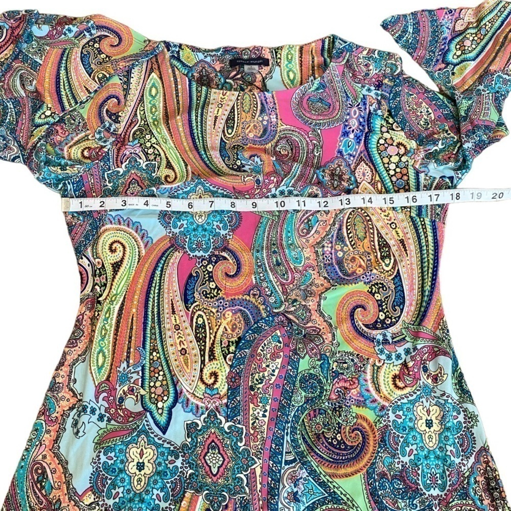 Tommy Hilfiger Jaipur Paisley Jersey Womens 3/4 Bell Sleeve Sheath Dress Size 6 - Picture 6 of 12